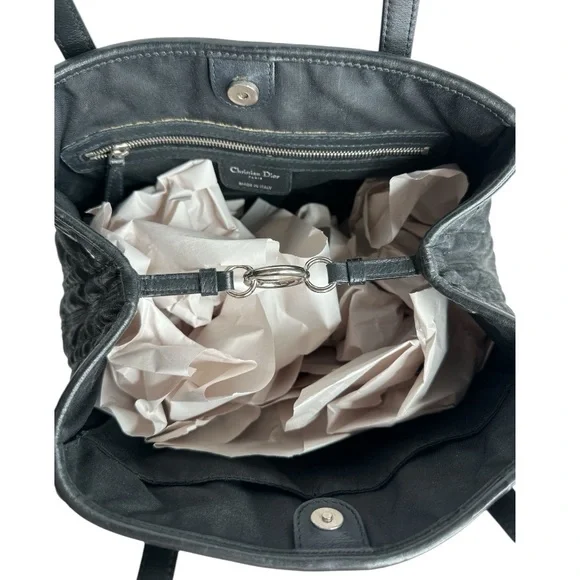 CHRISTIAN DIOR Coated Canvas PANAREA Tote Black ~EUC - Picture 11 of 16